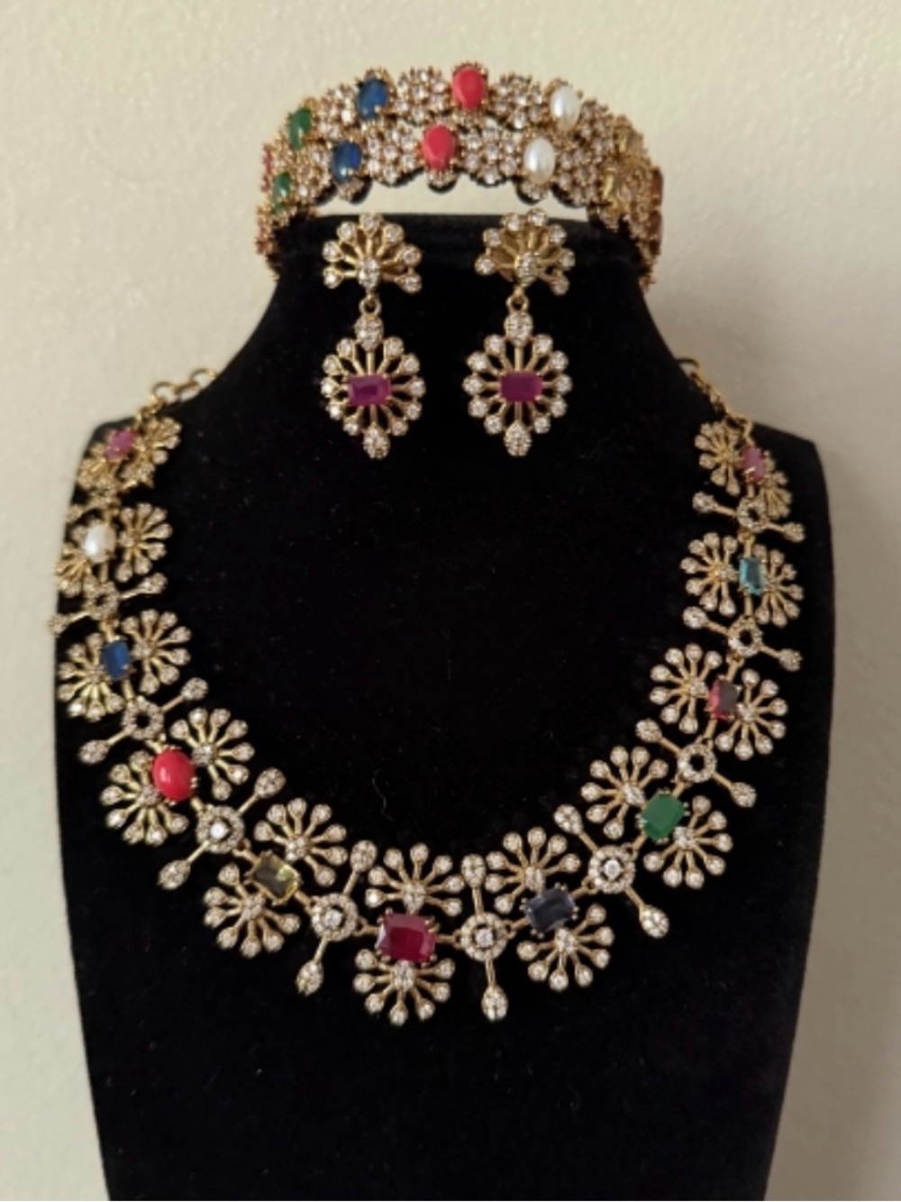 Navratan CZ set with bangles